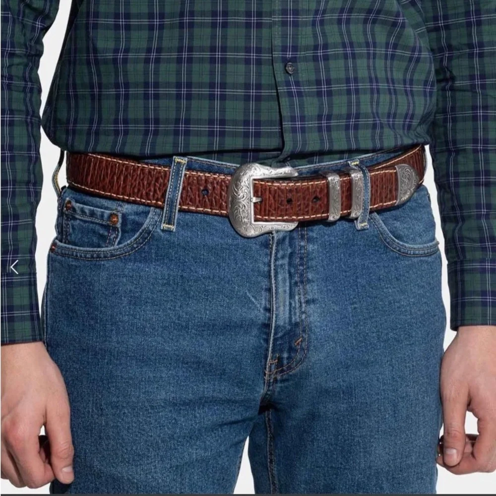 Vintage Bison Wild Bill Belt in Brown Peanut 42